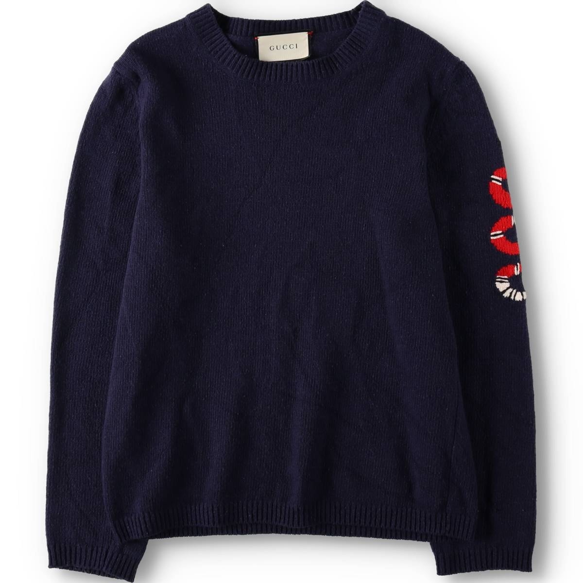 古着 グッチ GUCCI 蛇柄 パイソン柄 ウールニットセーター イタリア製 メンズM相当/yaa000487
