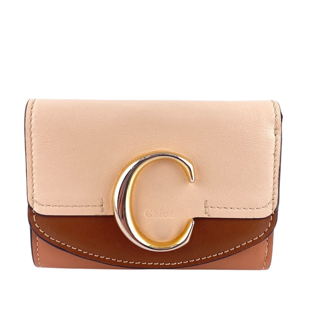 クロエ Chloe 三つ折り財布 Cロゴ CHLOE C スモールトリフォールド Wホック マルチカラー