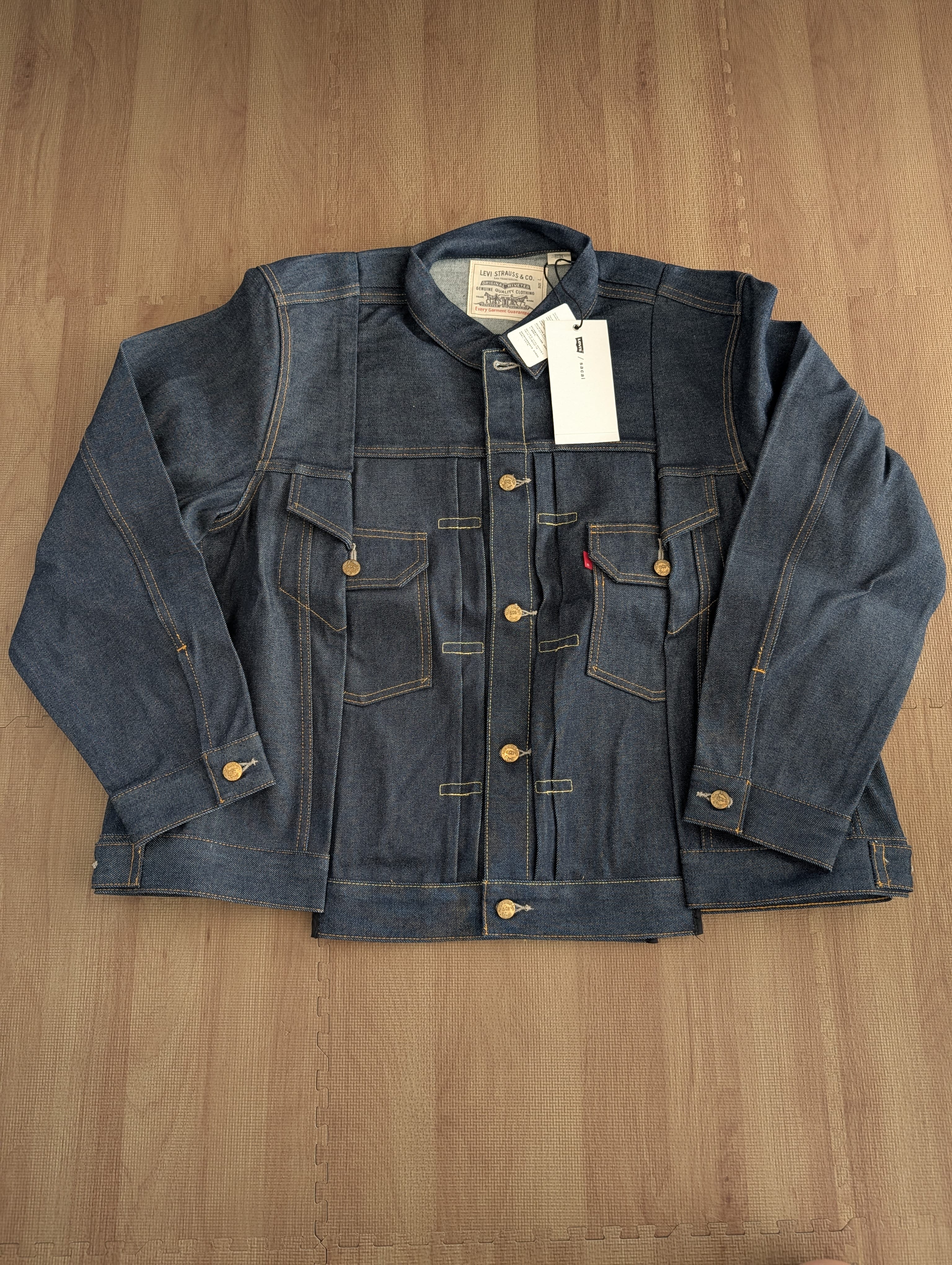 sacai x LEVI'S Men's Denim Jacket "Indigo" 25-03708M / 0035I-0000