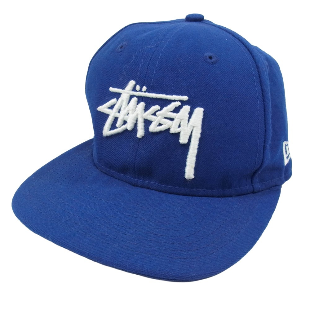 STUSSY ステューシー キャップ ストック ロゴ 刺繡 キャップ 帽子 ブルー ブルー系【中古】
