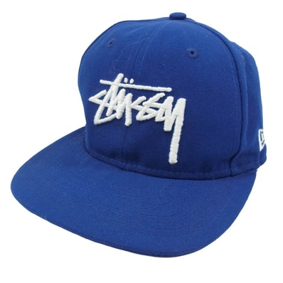 STUSSY ステューシー キャップ ストック ロゴ 刺繡 キャップ 帽子 ブルー ブルー系【中古】