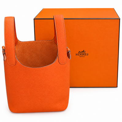エルメス HERMES ピコタン オレンジ pm 18 シルバー金具