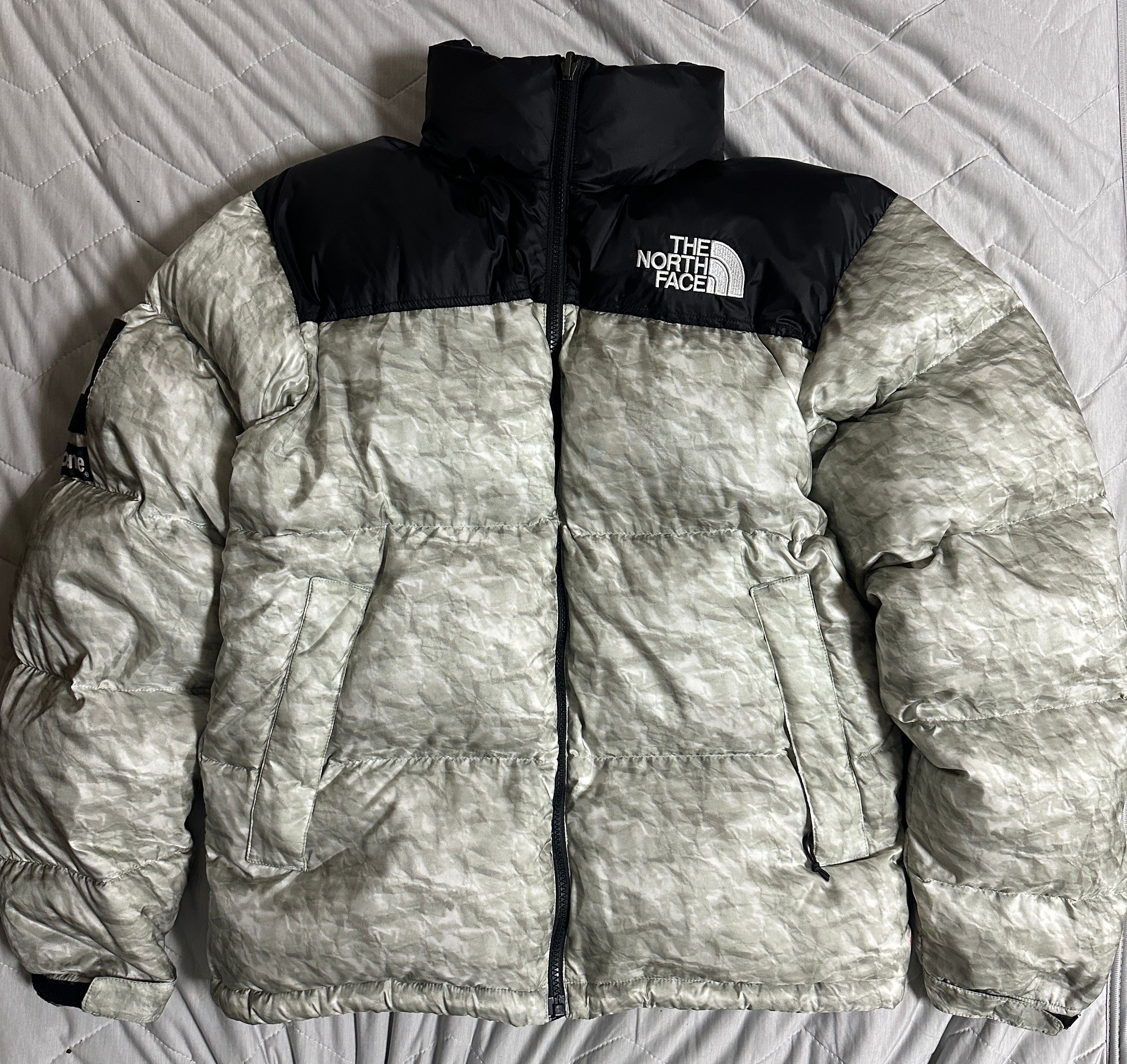 Supreme x The North Face Nuptse Jacket "White Paper Print"