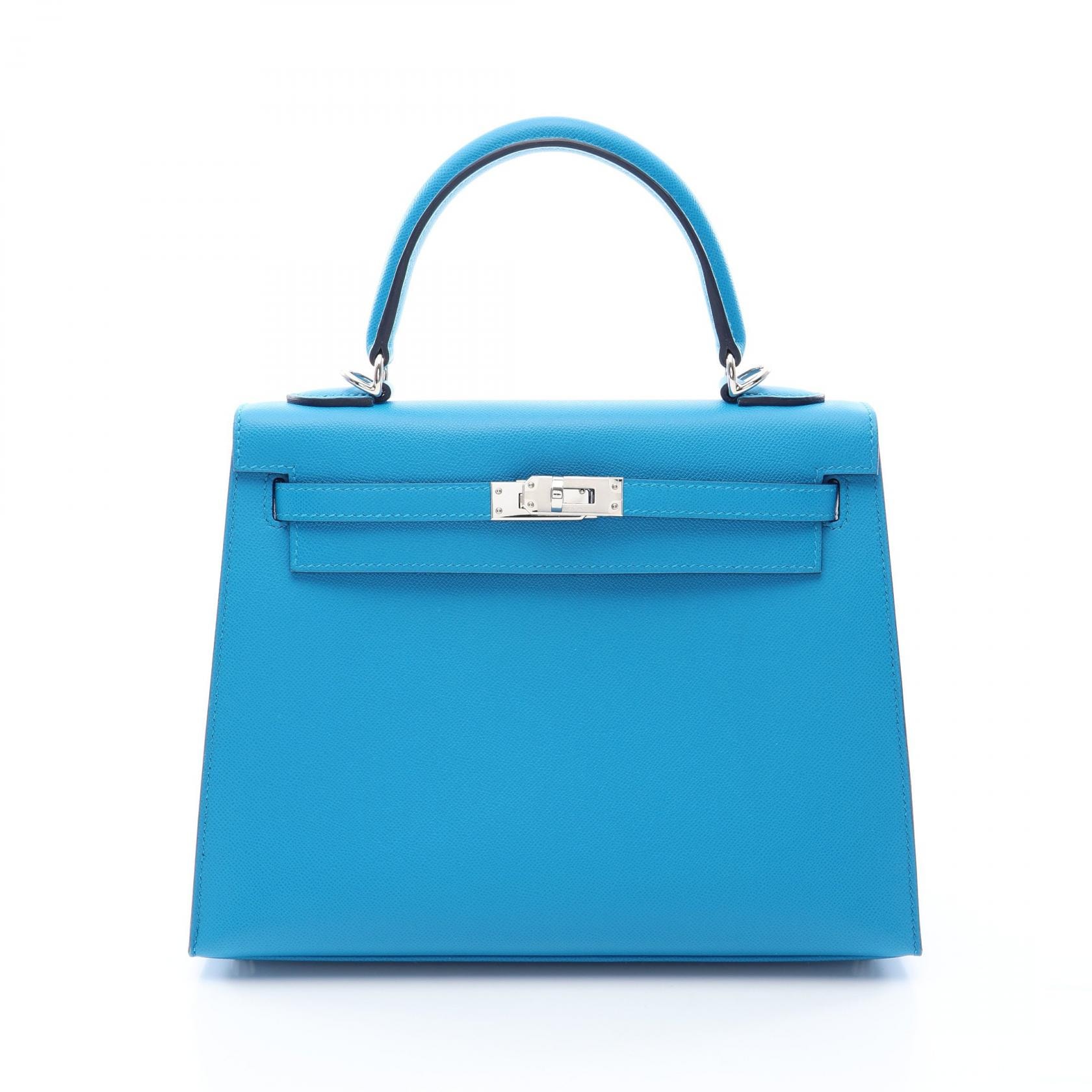 エルメス HERMES ケリー25 ブルーフリーダ ブルーロイ ハンドバッグ バッグ レザー ヴォーマダム ブルーフリーダ B刻印(2023年製造) レディース ブルー系 【中古】