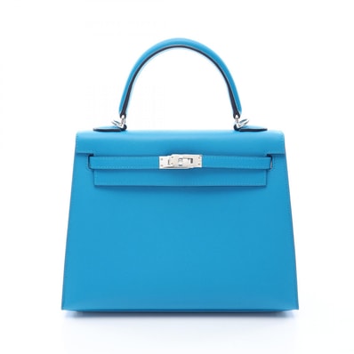 エルメス HERMES ケリー25 ブルーフリーダ ブルーロイ ハンドバッグ バッグ レザー ヴォーマダム ブルーフリーダ B刻印(2023年製造) レディース ブルー系 【中古】
