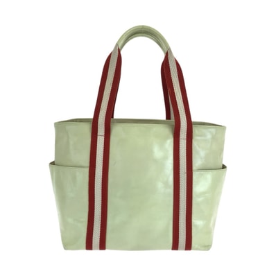 BALLY バリー テッラベラ トレインスポッティング ホワイト レッド シルバー金具 レザー トートバッグ ショルダーバッグ 1-0296130 【中古】