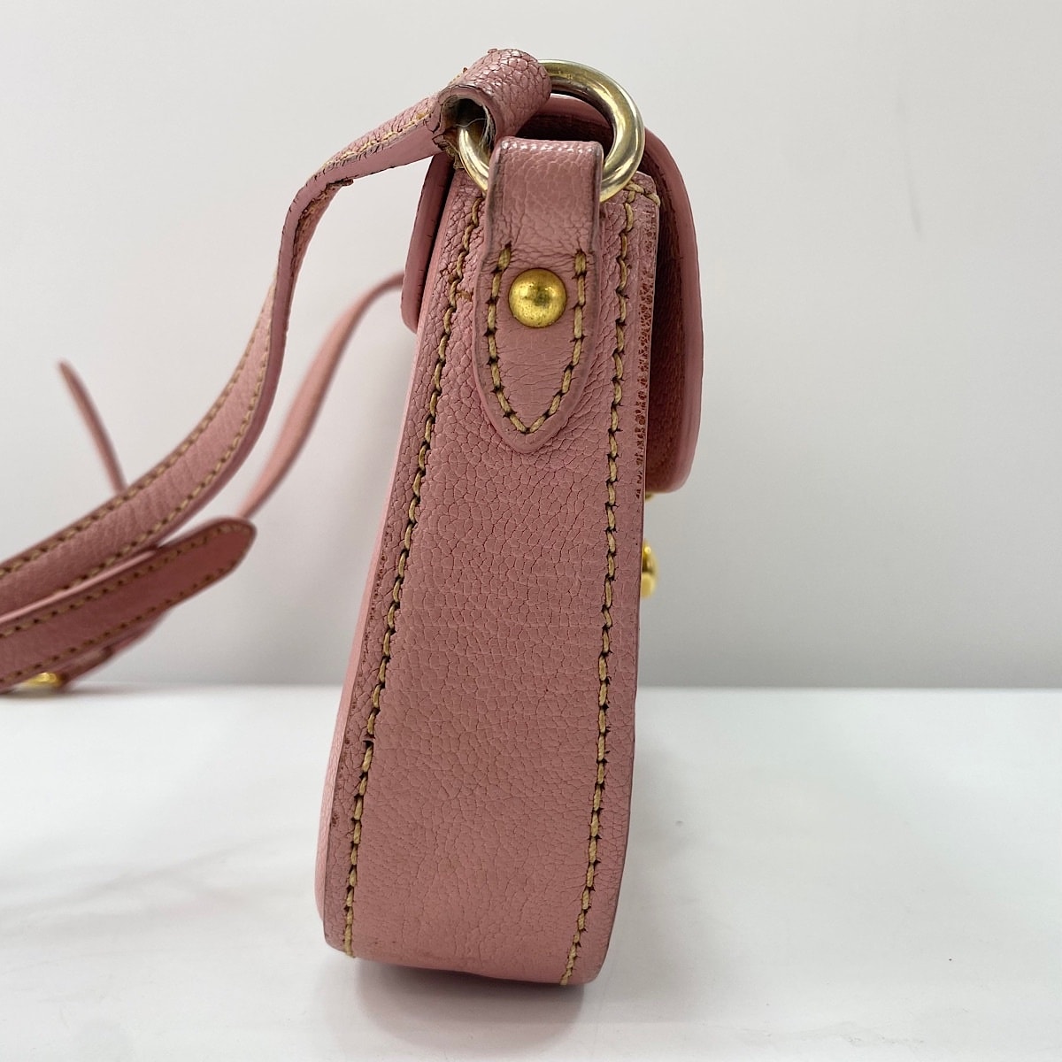 D (傷や汚れあり)】ミュウ ミュウ Miu Miu レザー ショルダーバッグ