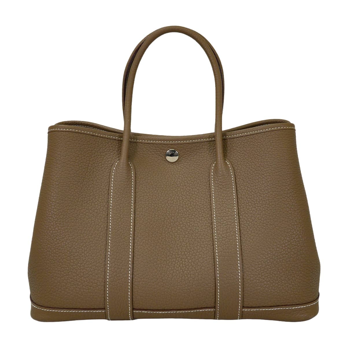 HERMES エルメス トートバッグ ガーデンパーティ 30 TPM オールレザー エトープ (エトゥープ) ネゴンダ シルバー金具 T刻印 新品同様【中古】
