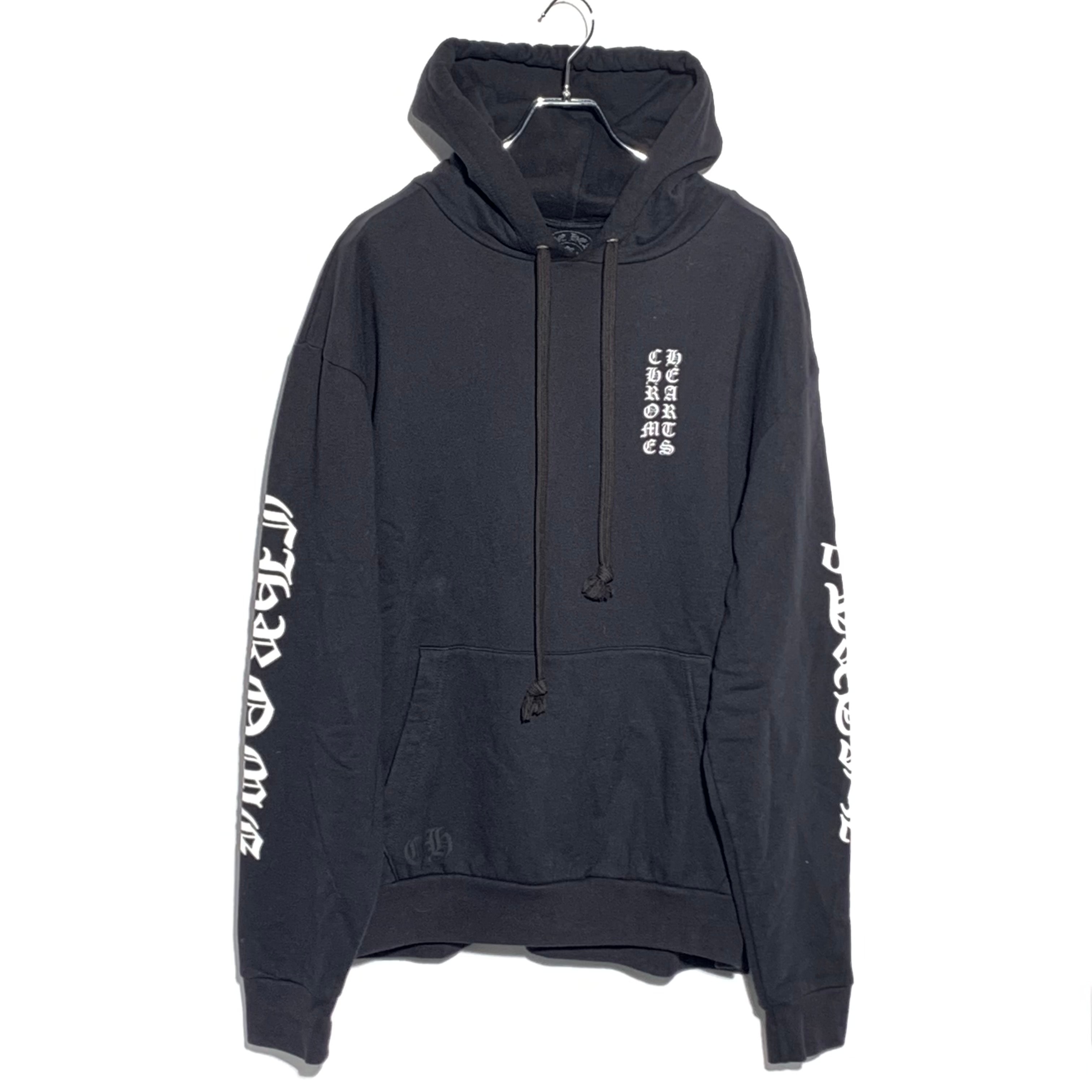 Chrome Hearts Vertical Logo Pullover Hoodie "Black/White"