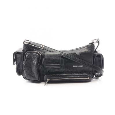 バレンシアガ BALENCIAGA スーパービジー スモール ショルダーバッグ バッグ レザー レディース ブラック系 802227 【中古】