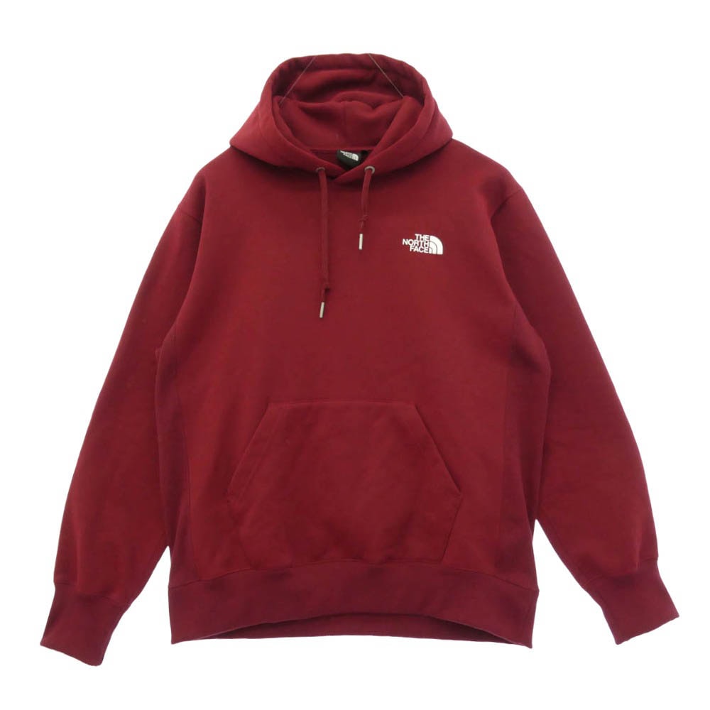 THE NORTH FACE ノースフェイス NT62230 BACK SQUARE LOGO FOODIE バックスクエア ロゴ フーディ プルオーバー パーカー エンジ系 L【中古】