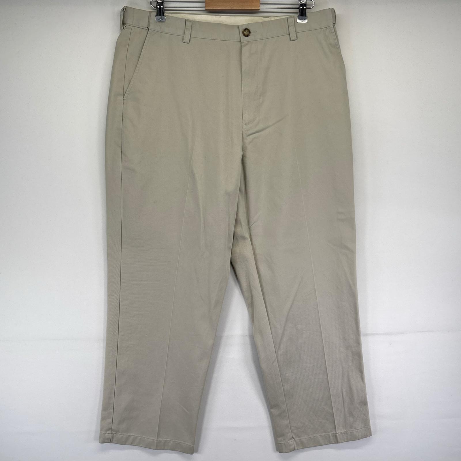 古着 エルエルビーン L.L.Bean パンツ チノパン 大きいサイズ アジャスター付 センタープレス ストレート W37 L29 アイボリー メンズ