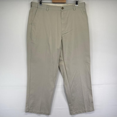 古着 エルエルビーン L.L.Bean パンツ チノパン 大きいサイズ アジャスター付 センタープレス ストレート W37 L29 アイボリー メンズ