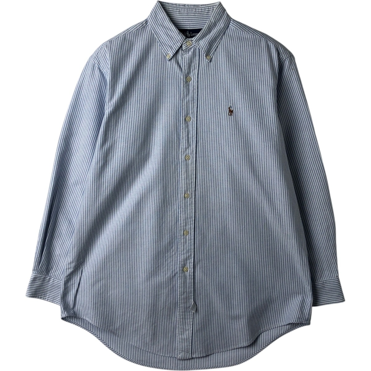 古着 ラルフローレン Ralph Lauren ストライプ柄 長袖 ボタンダウンストライプシャツ メンズM相当/eaa614262