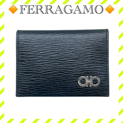 Salvatore Ferragamo Card Case "Black/Fjord Blue"