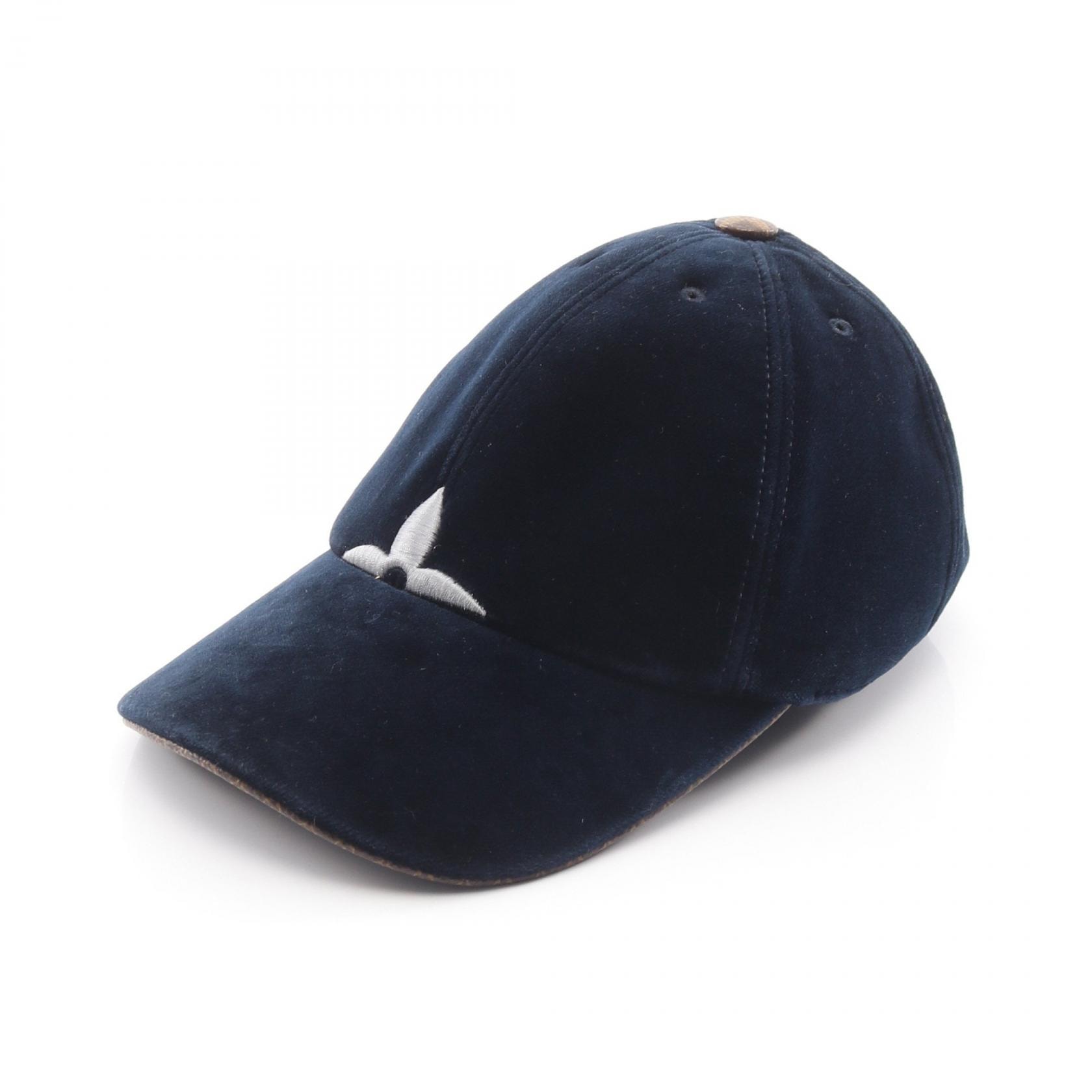 ルイ・ヴィトン LOUIS VUITTON LVタッチ キャップ 帽子 コットン メンズ レディース ネイビー系 M7791M 【中古】