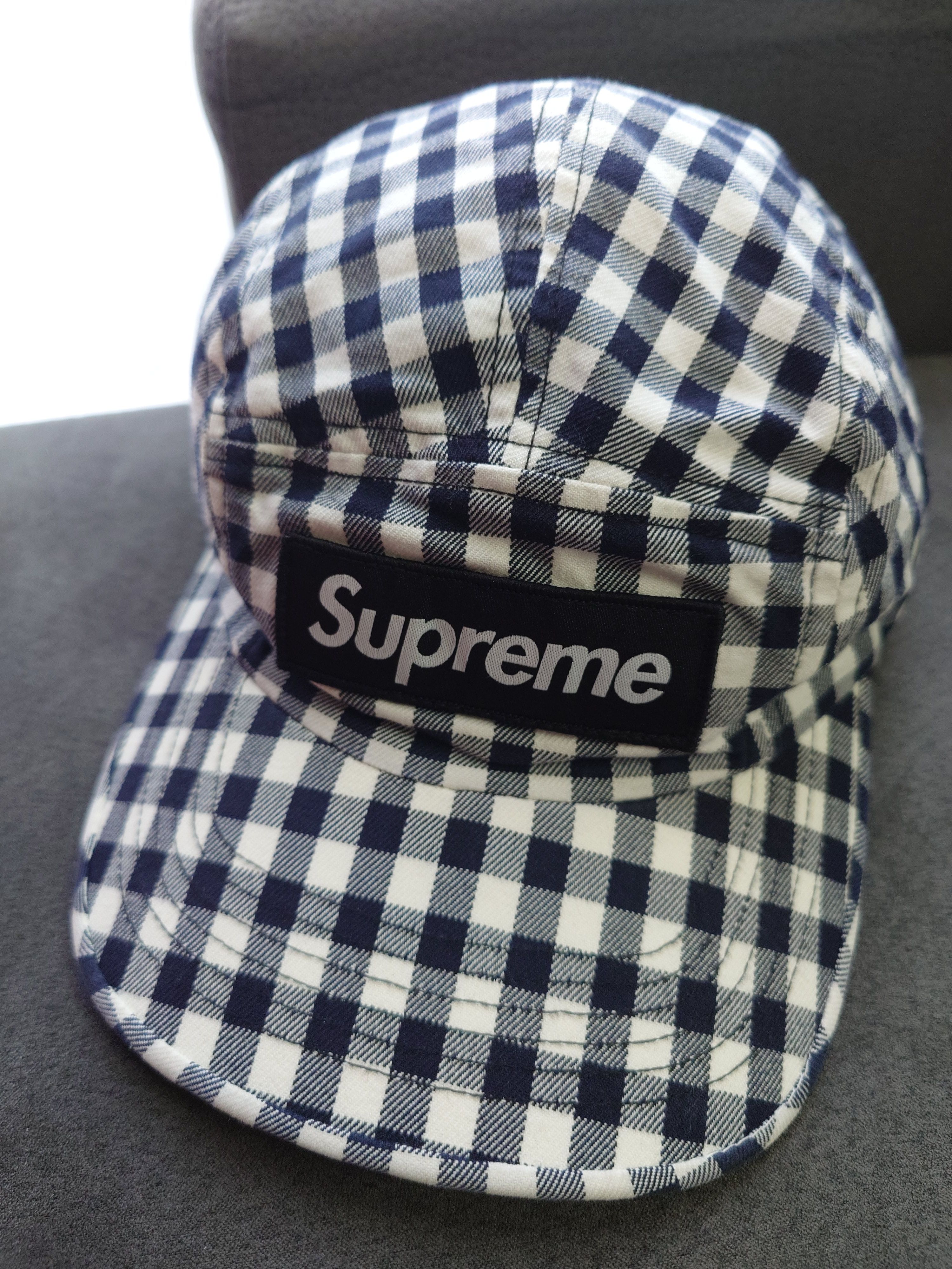 Supreme Gingham Camp Cap "Black"
