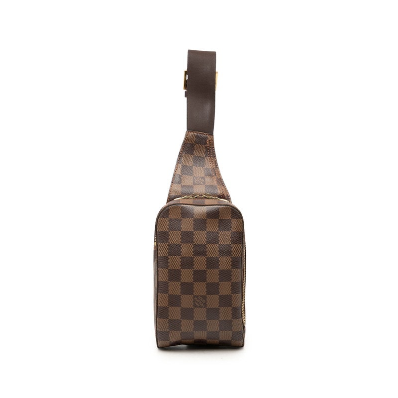 ルイ ヴィトン ダミエ ジェロニモス 旧型 ボディバッグ ウエストバッグ N51994 ブラウン PVC レザー メンズ LOUIS VUITTON 【中古】