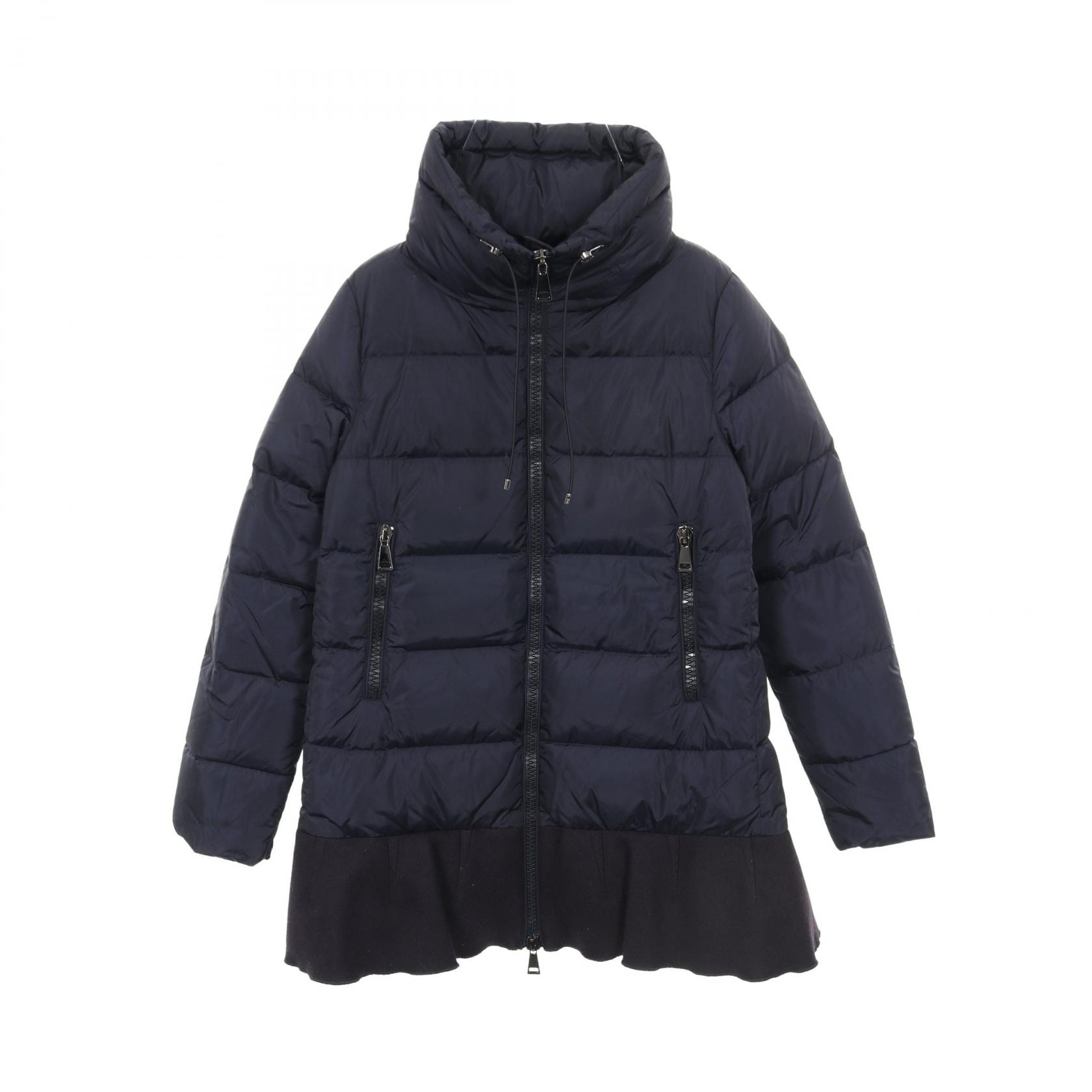 モンクレール MONCLER VIBURNUM ダウンジャケット 衣料品 アウター ナイロン レディース ネイビー系 【中古】