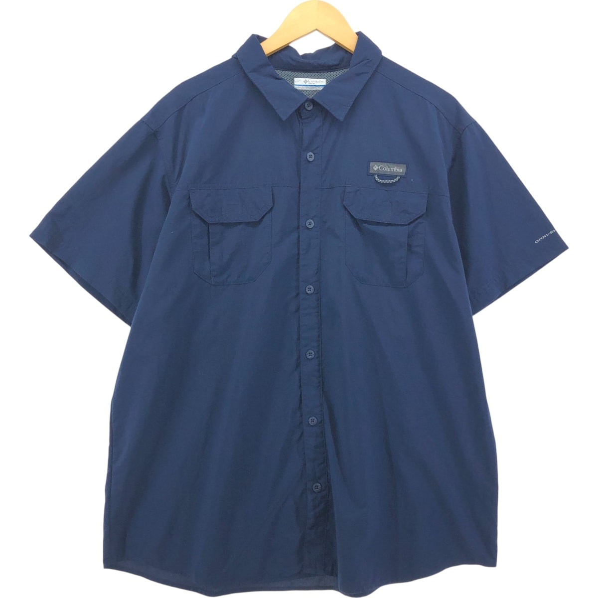 古着 コロンビア Columbia PFG OMNI-SHADE ボタンダウン 半袖 フィッシングシャツ メンズXL相当/eaa551880