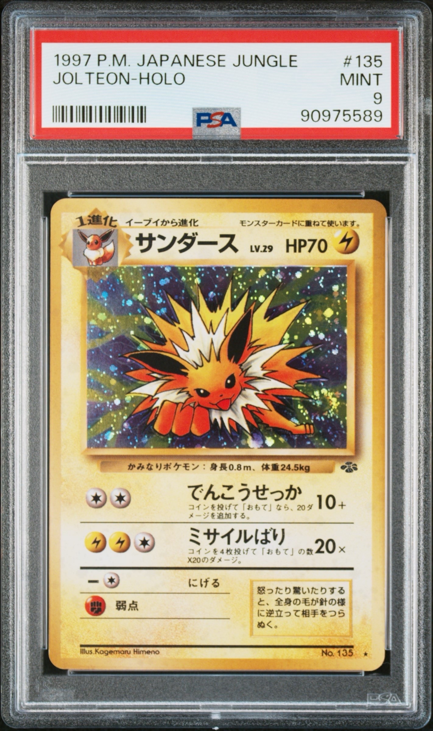 サンダース R: 旧裏 [PMCG2 No.135](拡張パック「ポケモンジャングル」)