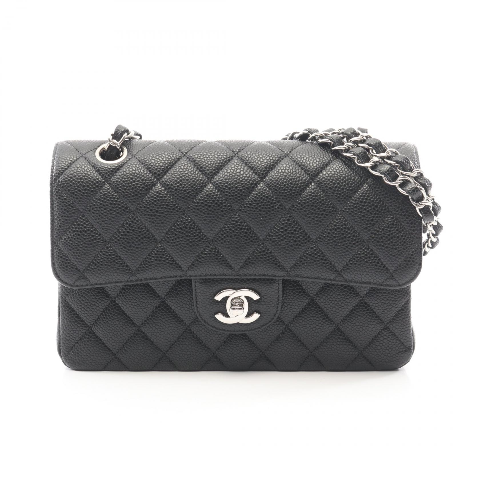 シャネル CHANEL マトラッセ Wフラップ ショルダーバッグ バッグ キャビアスキン(グレインドカーフ) レディース ブラック系 【中古】