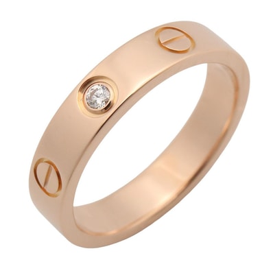 カルティエ CARTIER ミニラブリング 1PD リング・指輪 ジュエリー K18PG(ピンクゴールド) ダイヤモンド メンズ レディース クリア系 / ゴールド系 【中古】