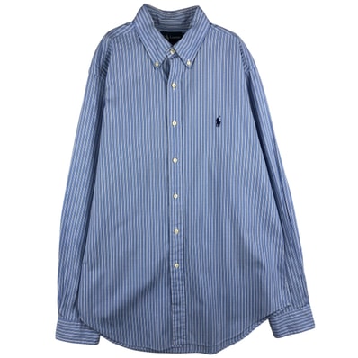古着 ラルフローレン Ralph Lauren CLASSIC FIT 長袖 ボタンダウンストライプシャツ メンズL相当/eaa459376