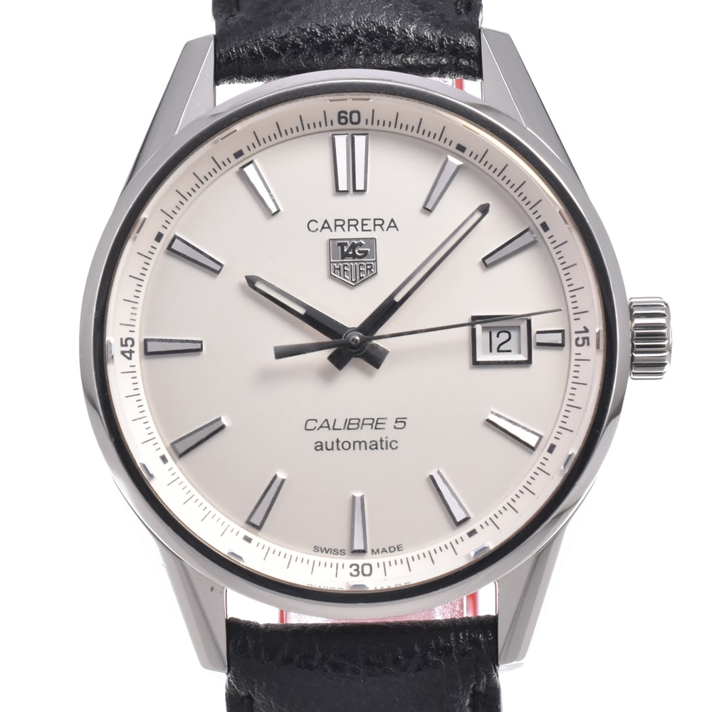 タグホイヤー TAG HEUER WAR211B.FC6181 カレラ キャリバー5 シルバー 自動巻き メンズ 良品 保証書付き 腕時計 N#151163