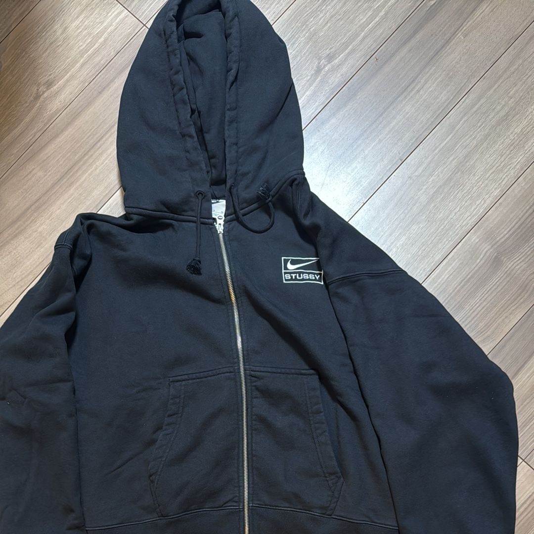 Stussy x Nike Stone Washed Fleece Zip Hoodie "Black" (US Size) FJ9175-010 