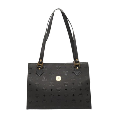 エム シー エム ヴィセトス トートバッグ ショルダーバッグ ブラック ナイロン レザー レディース MCM 中古