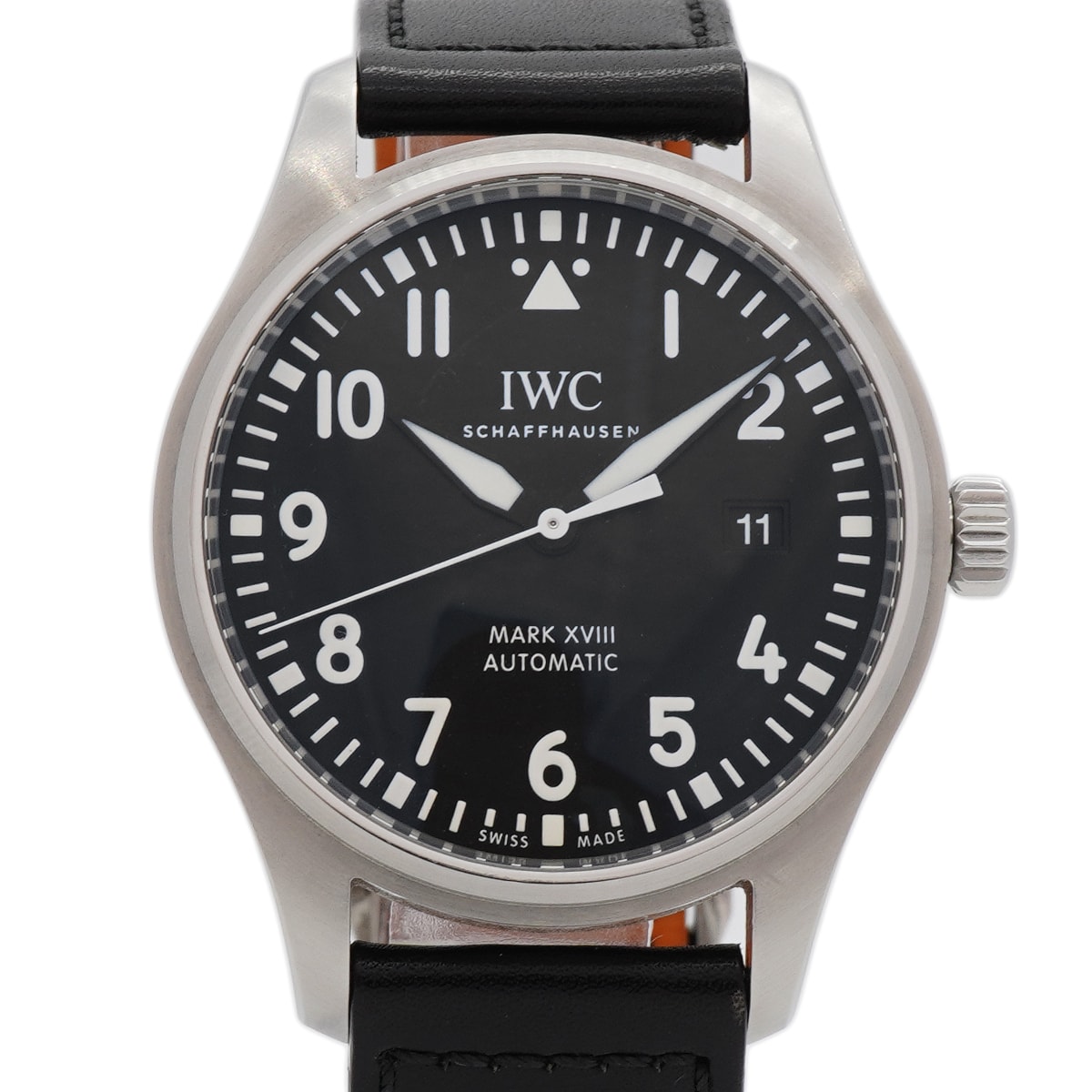 【6whc0198】IWC アイダブリューシー シャフハウゼン パイロットウォッチ マーク18 IW327009 黒文字盤【中古】腕時計 メンズ