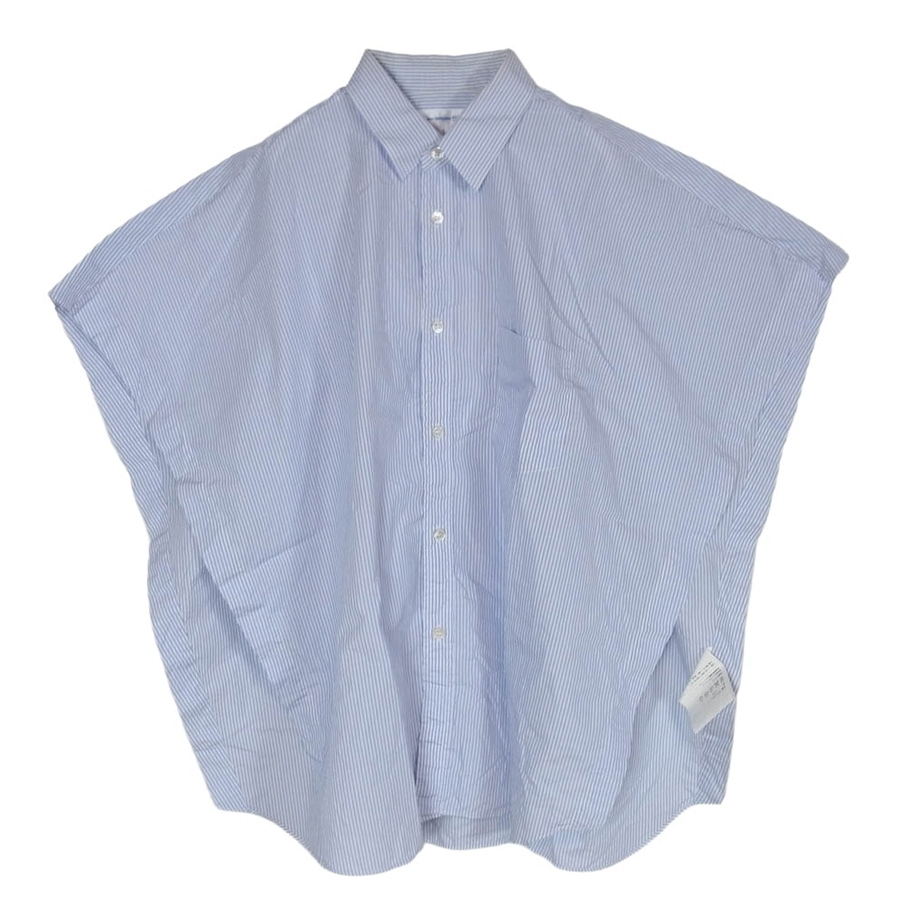 COMME des GARCONS コムデギャルソン その他トップス S23063 SHIRT シャツ ストライプ シャツ ポンチョ ライトブルー系【中古】