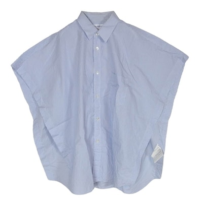 COMME des GARCONS コムデギャルソン その他トップス S23063 SHIRT シャツ ストライプ シャツ ポンチョ ライトブルー系【中古】