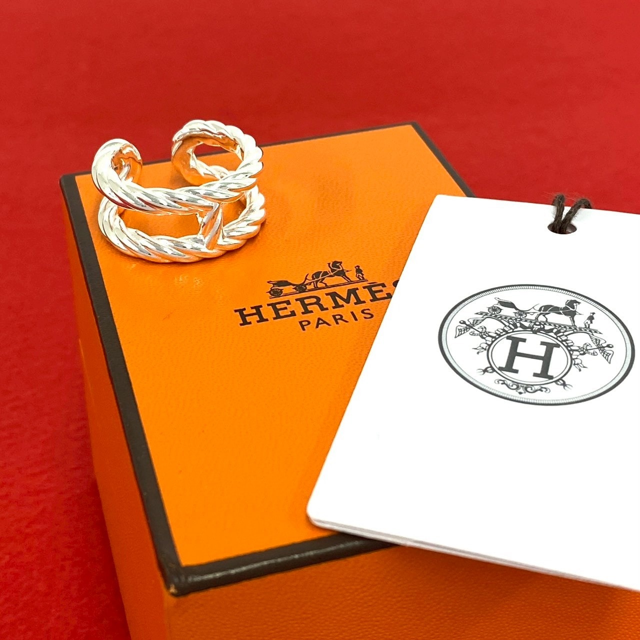 HERMES エルメス シェーヌダンクル アレア 2 リング シルバー925 リング・指輪 17号 シルバー
 39384