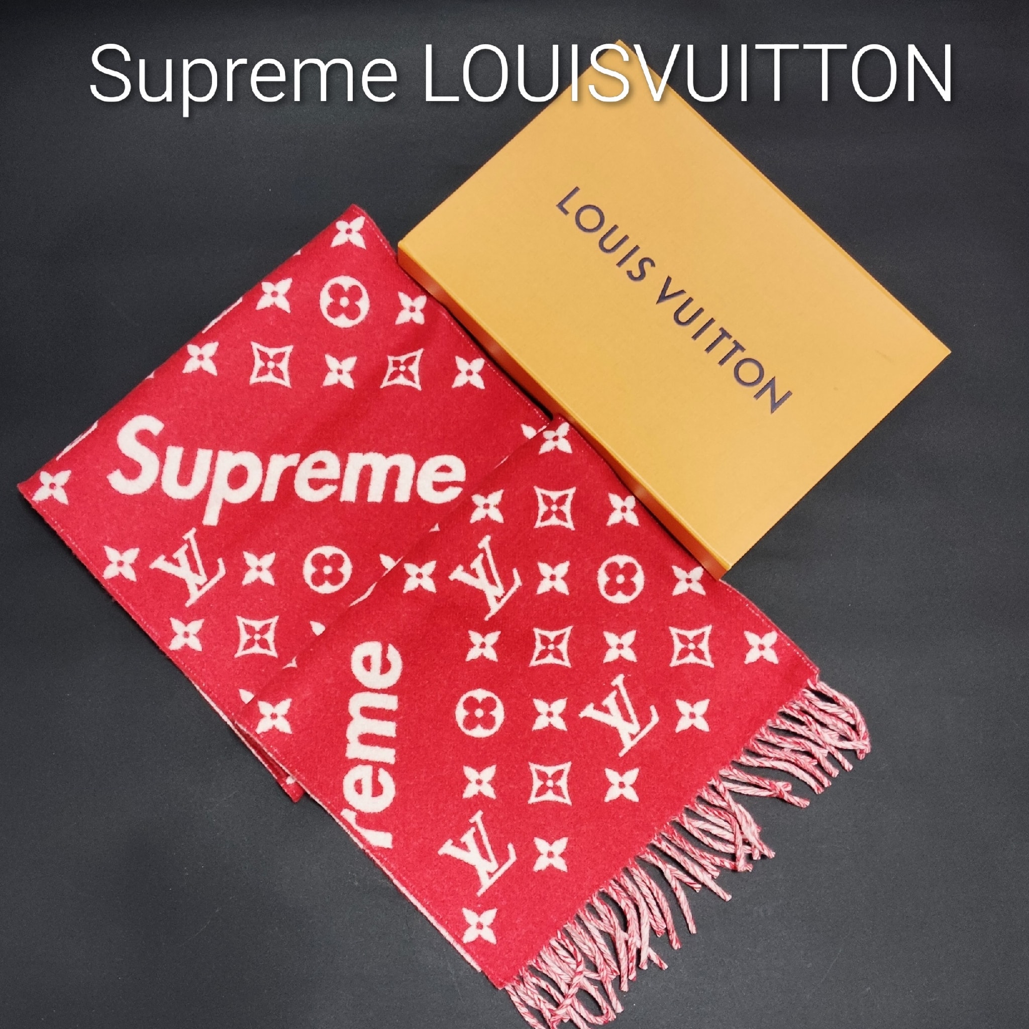 Supreme x Louis Vuitton Monogram Scarf "Red"