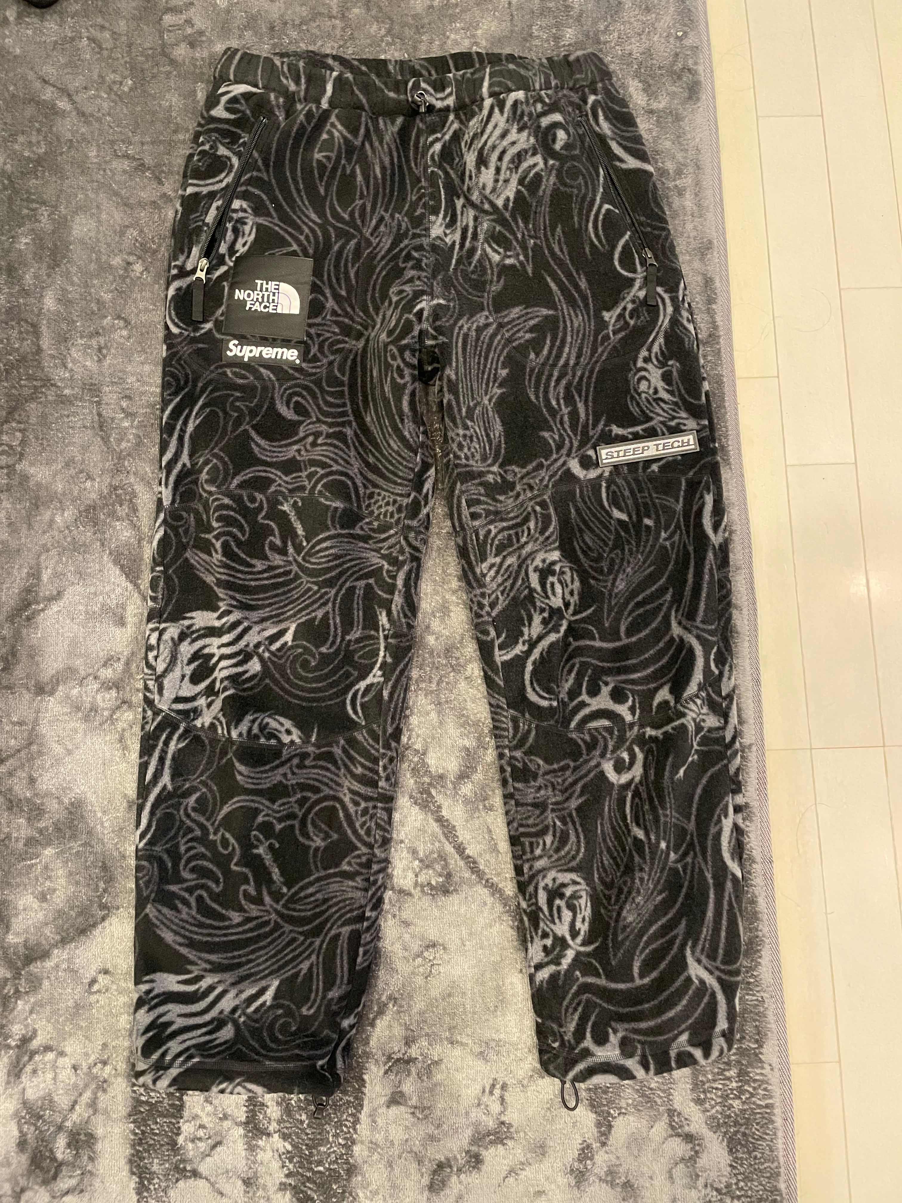 Supreme x The North Face Steep Tech Fleece Pant "Black Dragon"