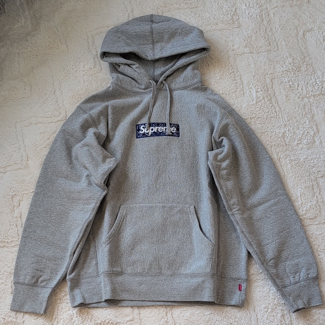 シュプリーム バンダナ ボックス ロゴ フーディッド スウェットシャツ "グレー"