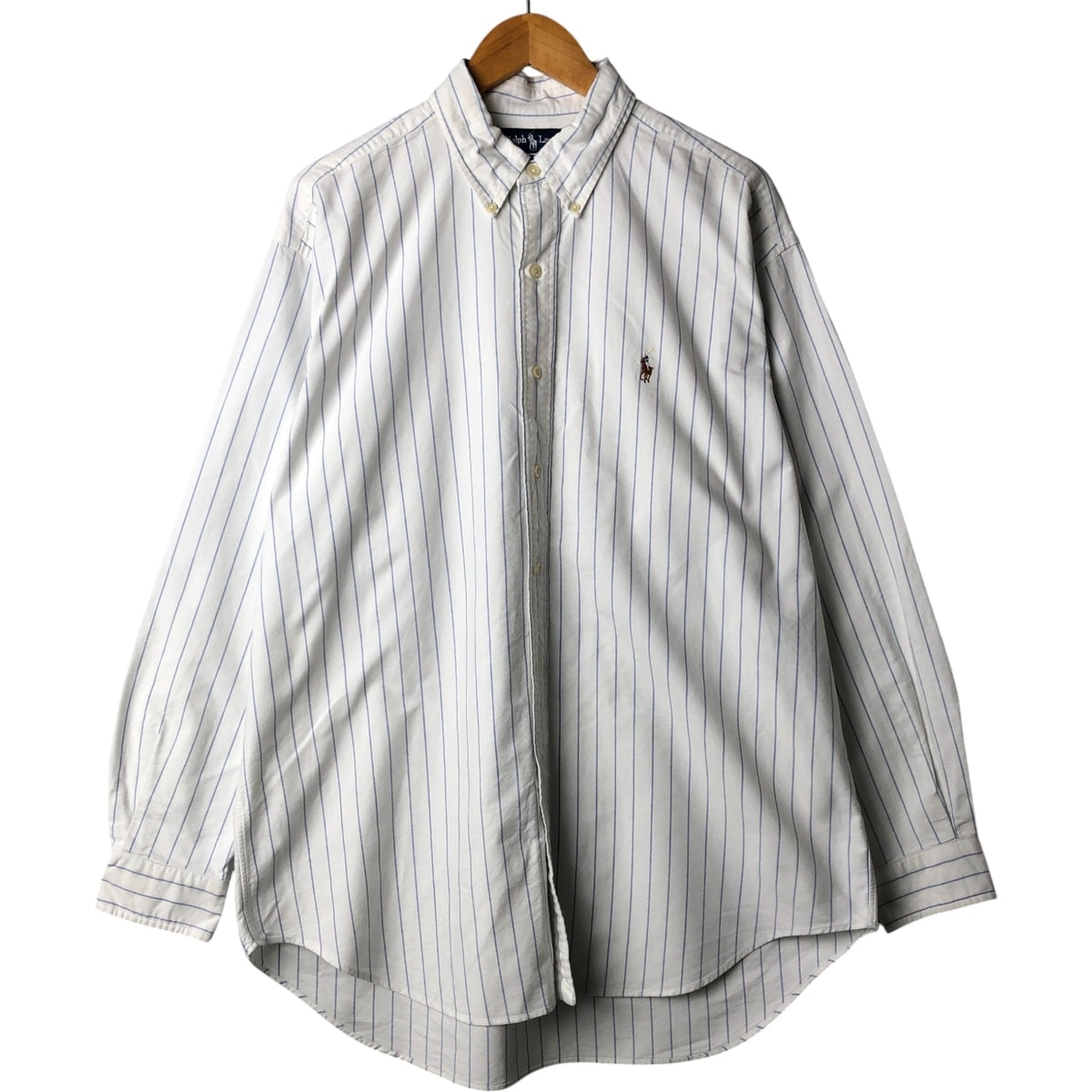 古着 ラルフローレン Ralph Lauren BLAKE 長袖 ボタンダウンストライプシャツ メンズL相当/eaa568428