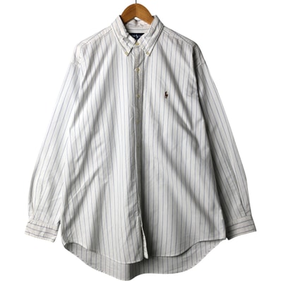 古着 ラルフローレン Ralph Lauren BLAKE 長袖 ボタンダウンストライプシャツ メンズL相当/eaa568428