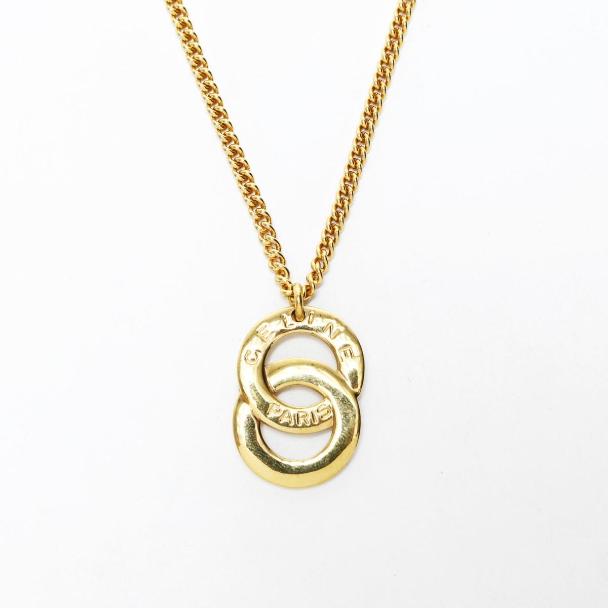 セリーヌ CELINE ロゴ ネックレス【中古】