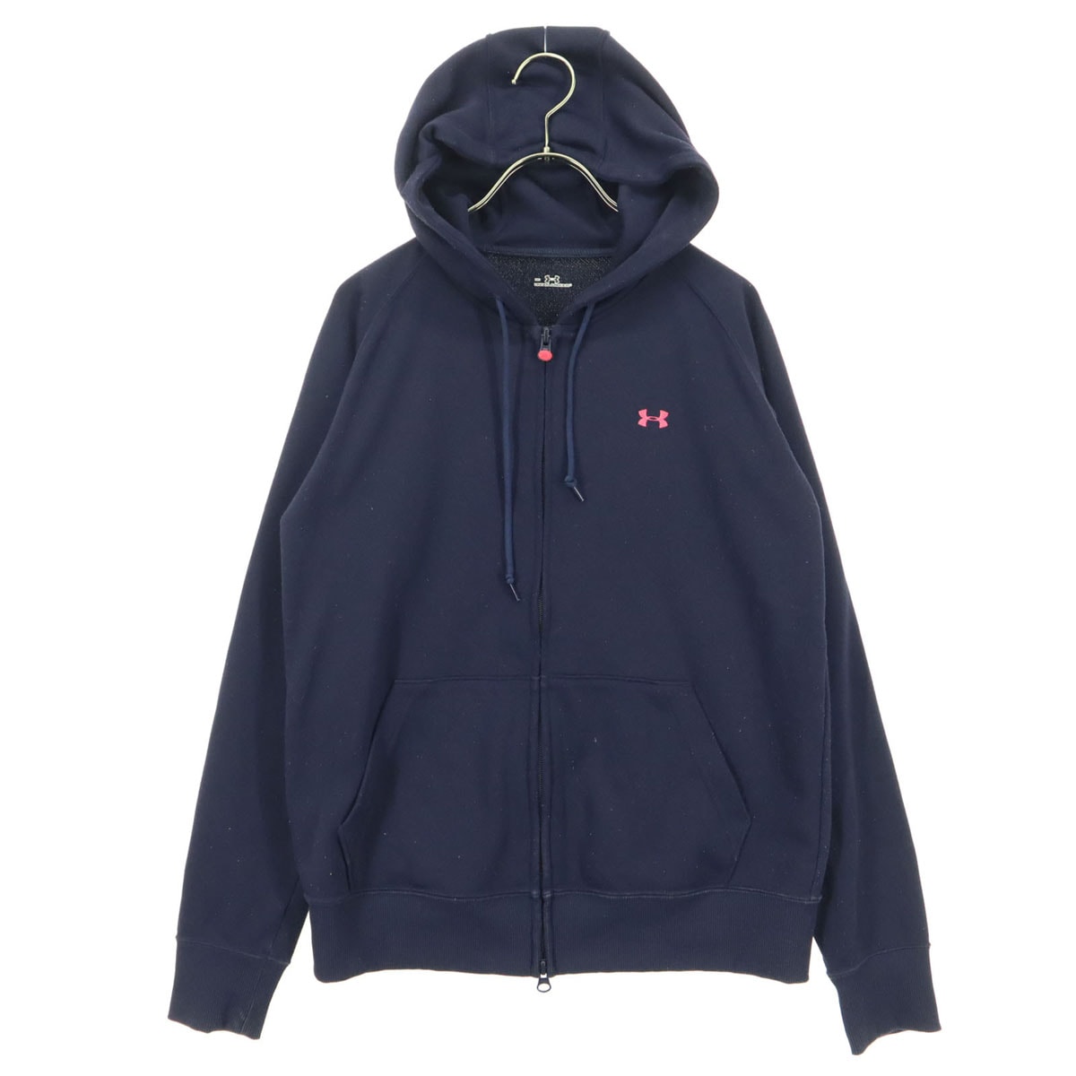 UNDER ARMOUR アンダーアーマー ワンポイントロゴ 長袖 ジップパーカー MD ネイビー
