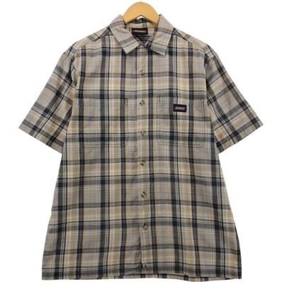 古着 ディッキーズ Dickies チェック柄 オープンカラー 半袖 ワークシャツ ボックスシャツ メンズL相当/eaa562736 【中古】 【250628】/eaa562736
