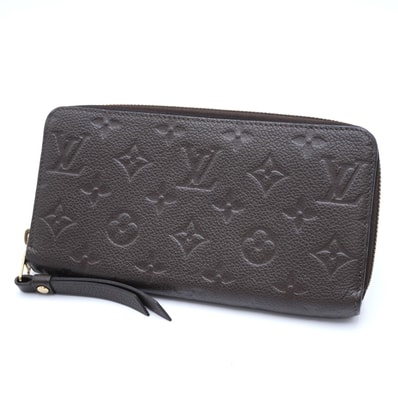 LOUIS VUITTON(ルイ・ヴィトン)ジッピー・ウォレット モノグラム・アンプラント 長財布 ブラウン レザー ゴールド金具 レディース【中古】