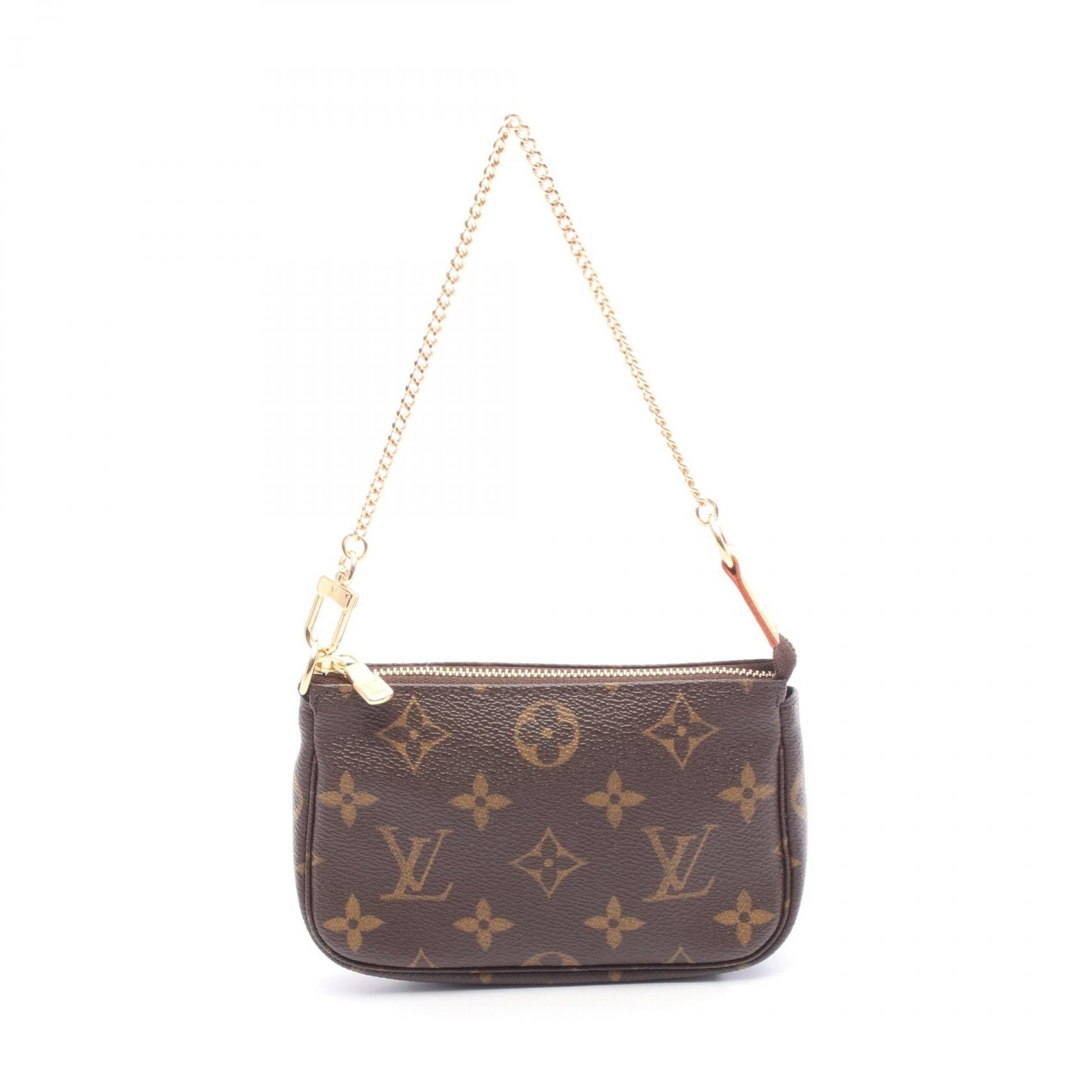 ルイ・ヴィトン LOUIS VUITTON ミニ ポシェット アクセソワール ハンドバッグ バッグ PVCコーティングキャンバス レザー モノグラム レディース ブラウン系 M58009 【中古】