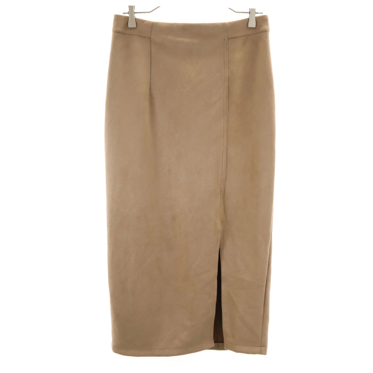 美品 ZARA ザラ ロング丈 フェイクスエード タイトスカート M ベージュ