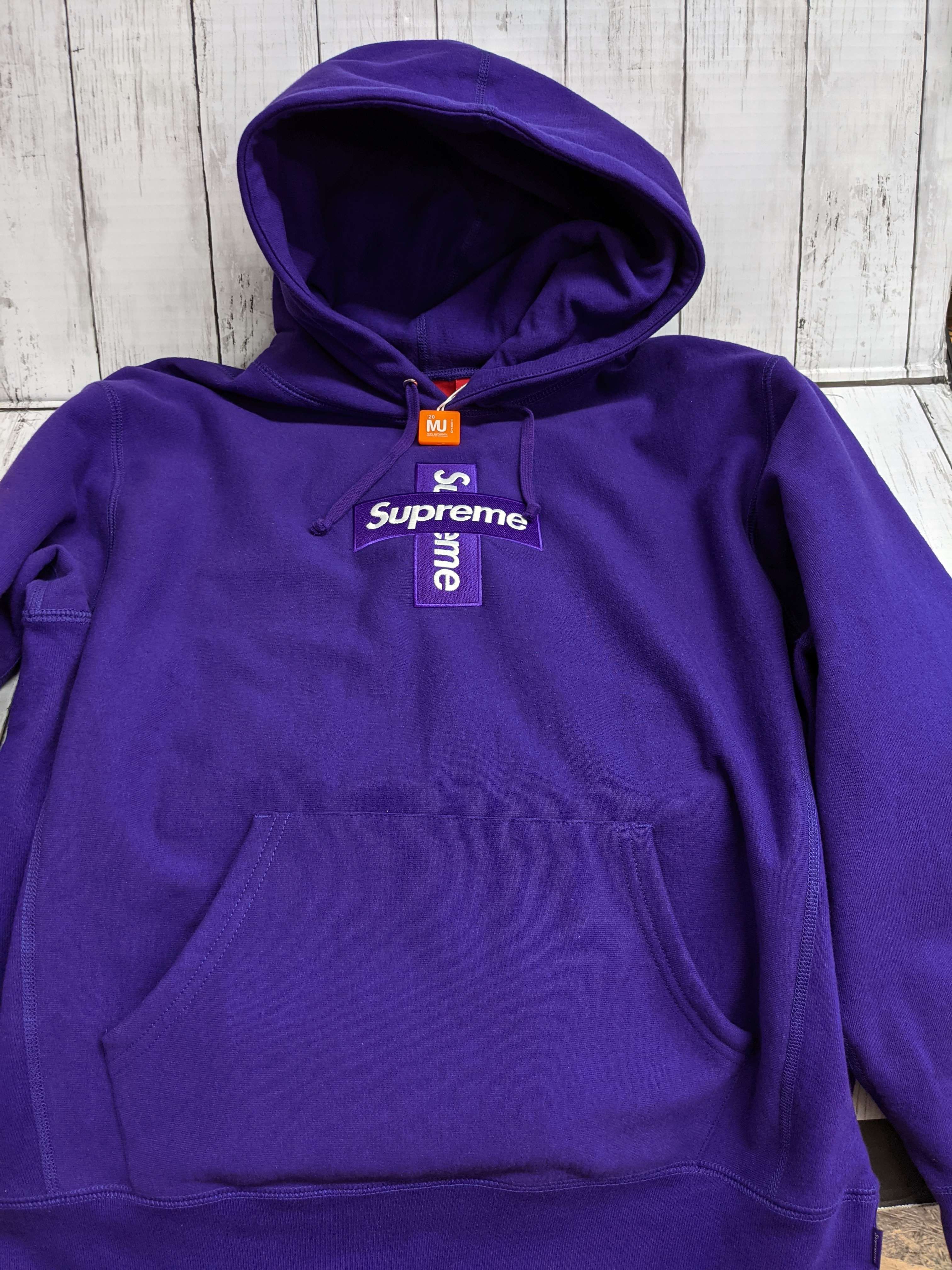 Supreme Cross Box Logo Hooded Sweatshirt "Purple"