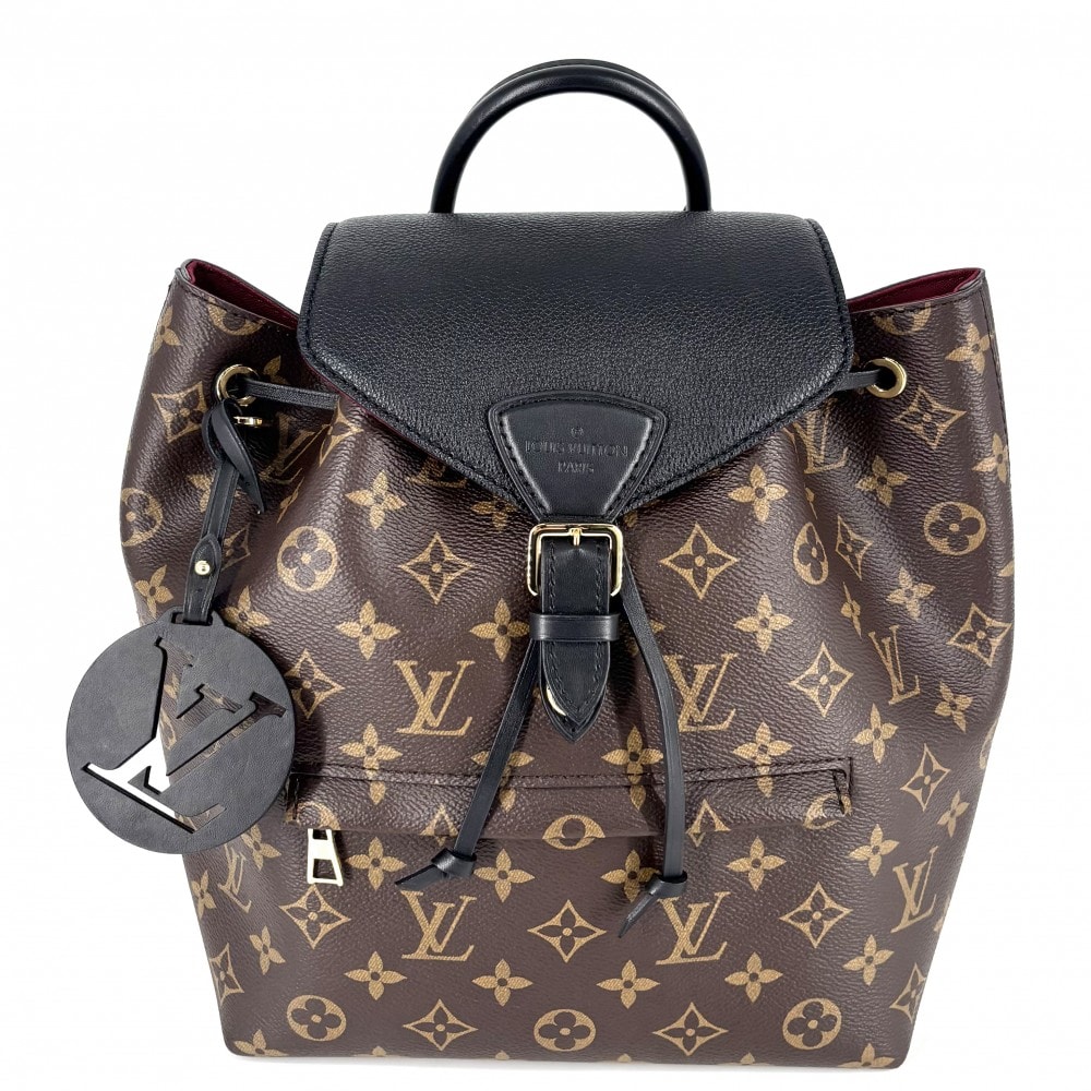 LOUIS VUITTON ルイヴィトン リュック モノグラム モンスリ NM PM バックパック かばん 鞄 M45515    ブラウン 茶 ブラック 黒 ゴールド金具 レディース【中古品】