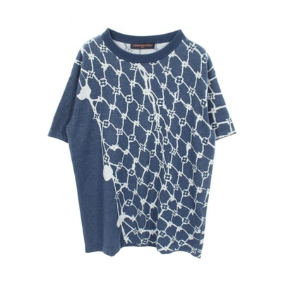 ルイ・ヴィトン LOUIS VUITTON モノグラム フィッシュネット 半袖 ニット 衣料品 トップス コットン メンズ ネイビー系 RM242MM AUR HRN16W 【中古】