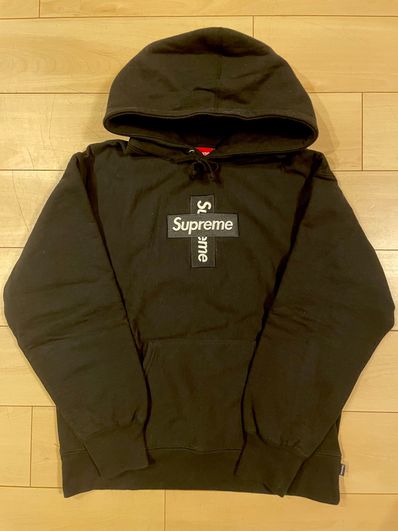 Supreme Cross Box Logo Hooded Sweatshirt "Black"